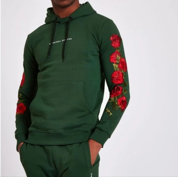 Criminal Damage Other - Criminal Damage River Island Rose hoodie unisex men's L